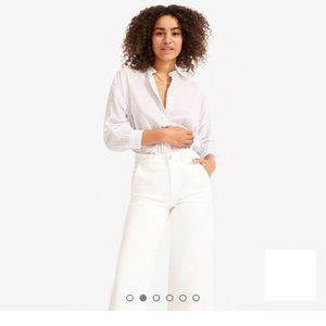 Everlane Wide Leg Crop Pant, Bone, Size 2